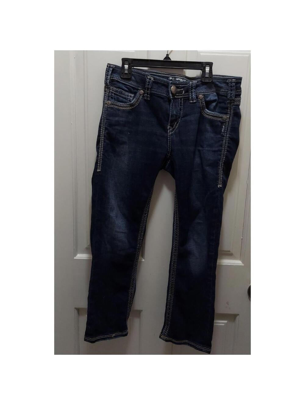 Silver denim women's jeans Aiko Capri, crop sz 29  blue denim
